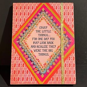 Natural Life “enjoy the little things…” journal-lined pages/storage pouch